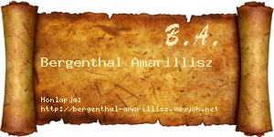 Bergenthal Amarillisz névjegykártya